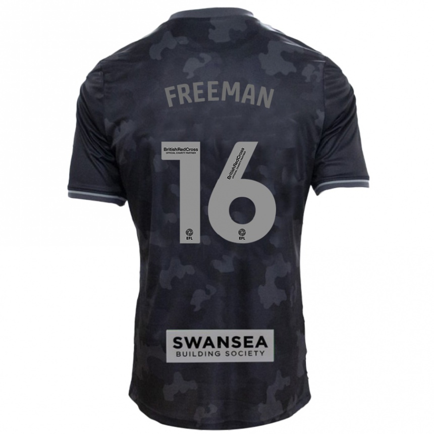 Kids Football Emily Freeman #16 Black Away Jersey 2024/25 T-Shirt Uk