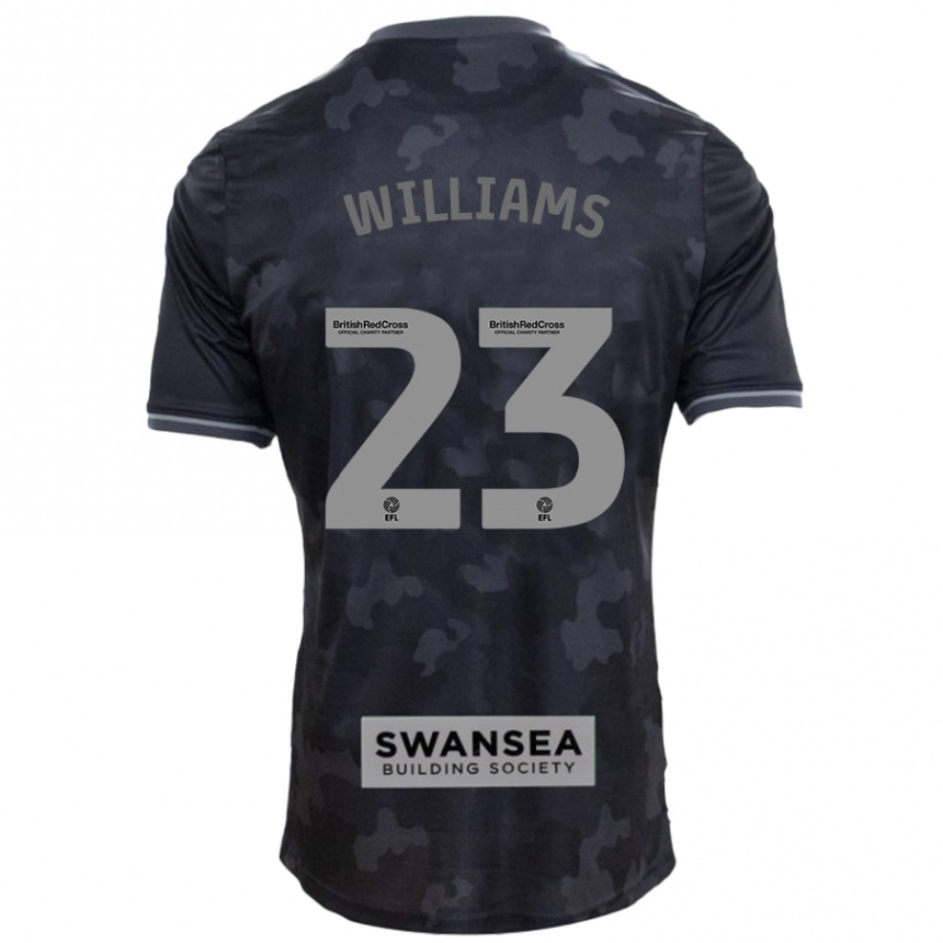 Kids Football Jessica Williams #23 Black Away Jersey 2024/25 T-Shirt Uk