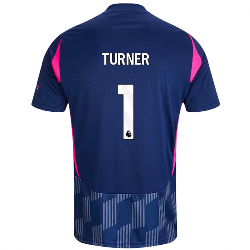 Kids Football Matt Turner #1 Royal Blue Pink Away Jersey 2024/25 T-Shirt Uk