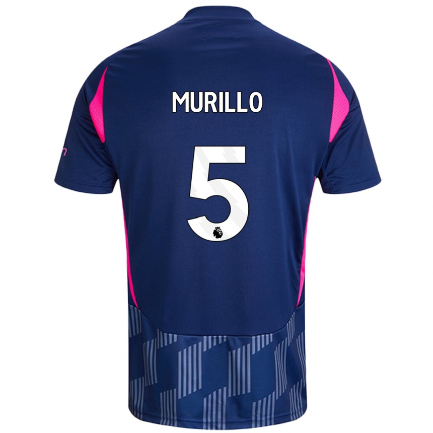 Kids Football Murillo #5 Royal Blue Pink Away Jersey 2024/25 T-Shirt Uk