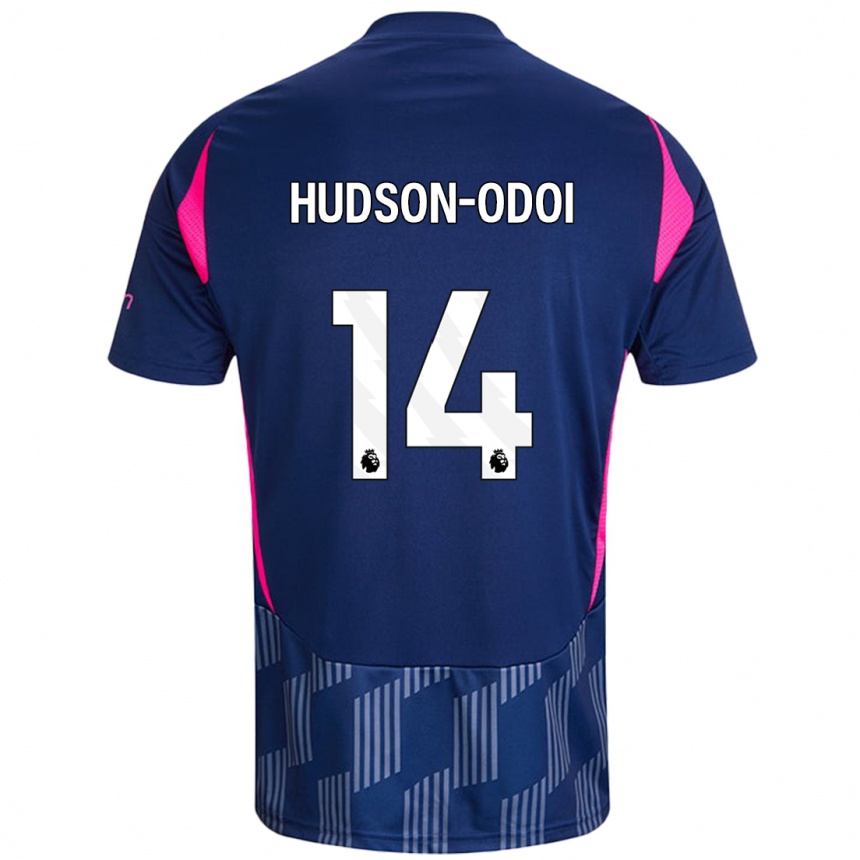 Kids Football Callum Hudson-Odoi #14 Royal Blue Pink Away Jersey 2024/25 T-Shirt Uk