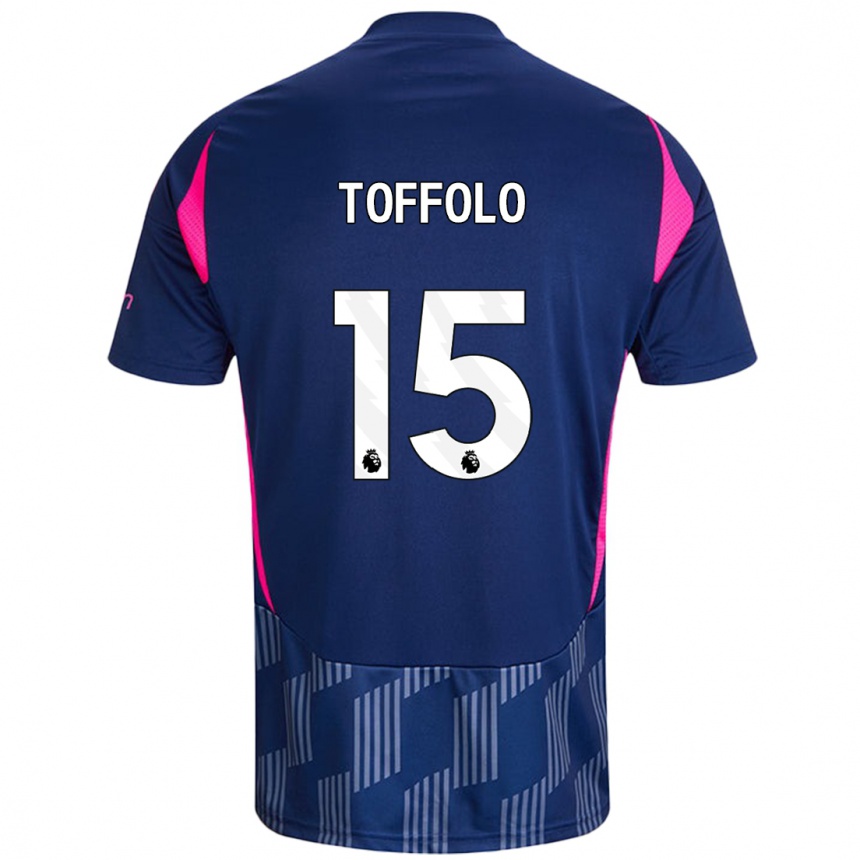 Kids Football Harry Toffolo #15 Royal Blue Pink Away Jersey 2024/25 T-Shirt Uk