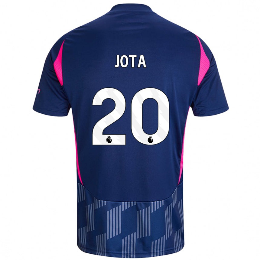 Kids Football Jota Silva #20 Royal Blue Pink Away Jersey 2024/25 T-Shirt Uk