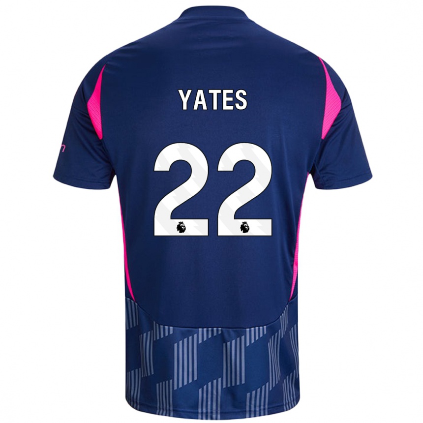 Kids Football Ryan Yates #22 Royal Blue Pink Away Jersey 2024/25 T-Shirt Uk