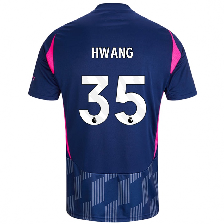 Kids Football Ui-Jo Hwang #35 Royal Blue Pink Away Jersey 2024/25 T-Shirt Uk