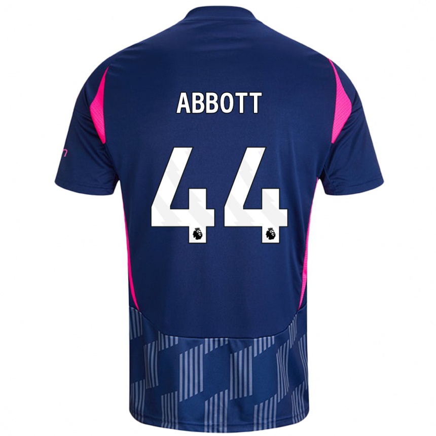 Kids Football Zach Abbott #44 Royal Blue Pink Away Jersey 2024/25 T-Shirt Uk