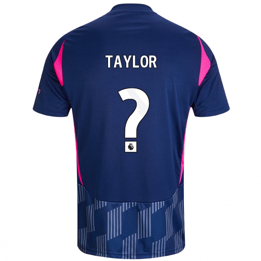 Kids Football Dale Taylor #0 Royal Blue Pink Away Jersey 2024/25 T-Shirt Uk