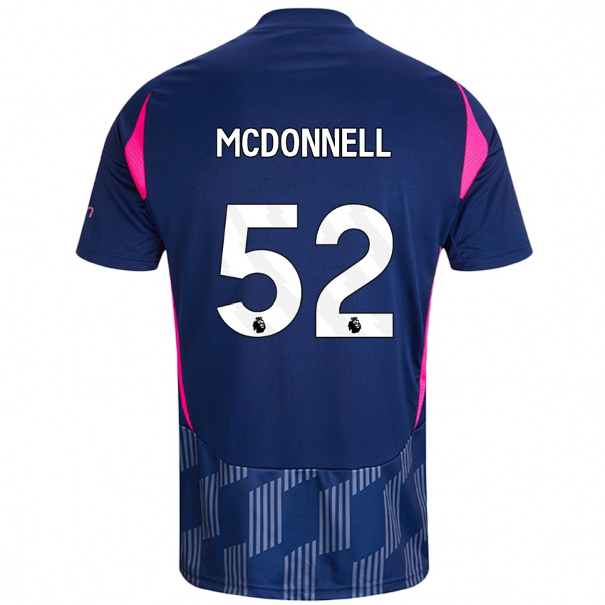 Kids Football Jamie Mcdonnell #52 Royal Blue Pink Away Jersey 2024/25 T-Shirt Uk