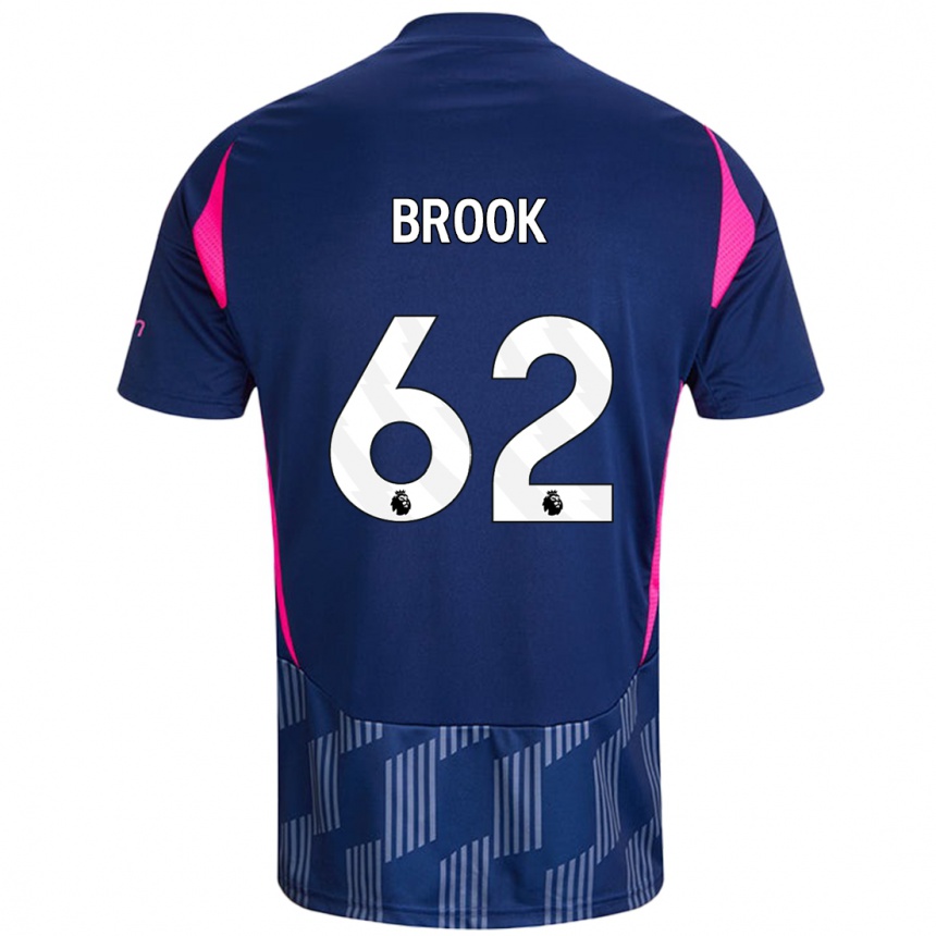 Kids Football Will Brook #62 Royal Blue Pink Away Jersey 2024/25 T-Shirt Uk