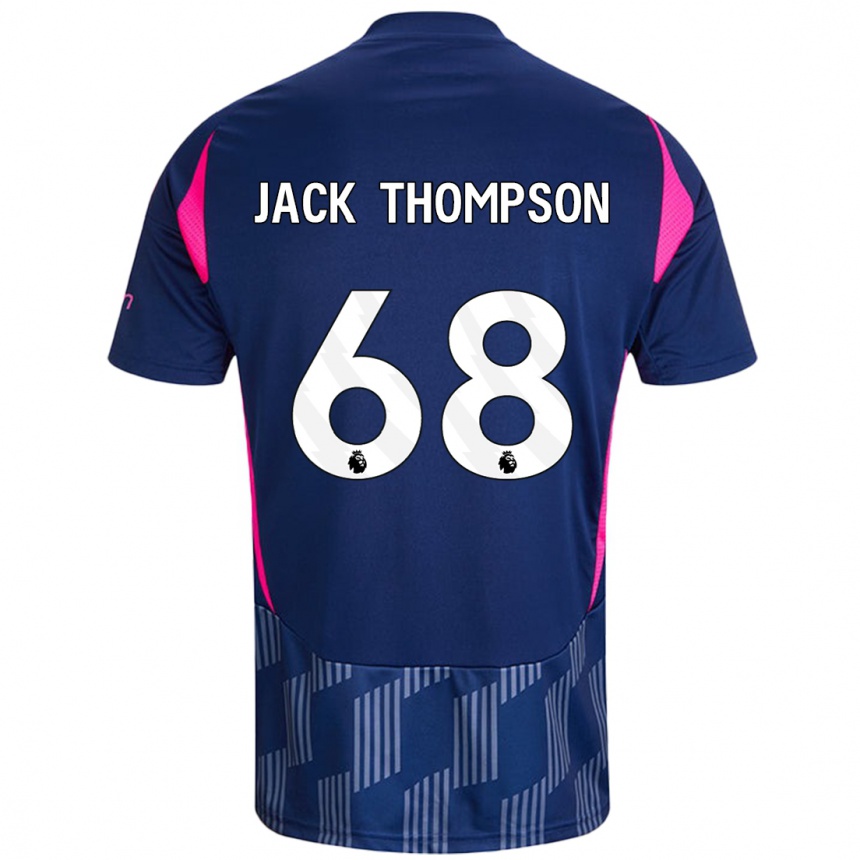 Kids Football Jack Thompson #68 Royal Blue Pink Away Jersey 2024/25 T-Shirt Uk