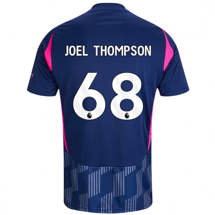 Kids Football Joel Thompson #68 Royal Blue Pink Away Jersey 2024/25 T-Shirt Uk