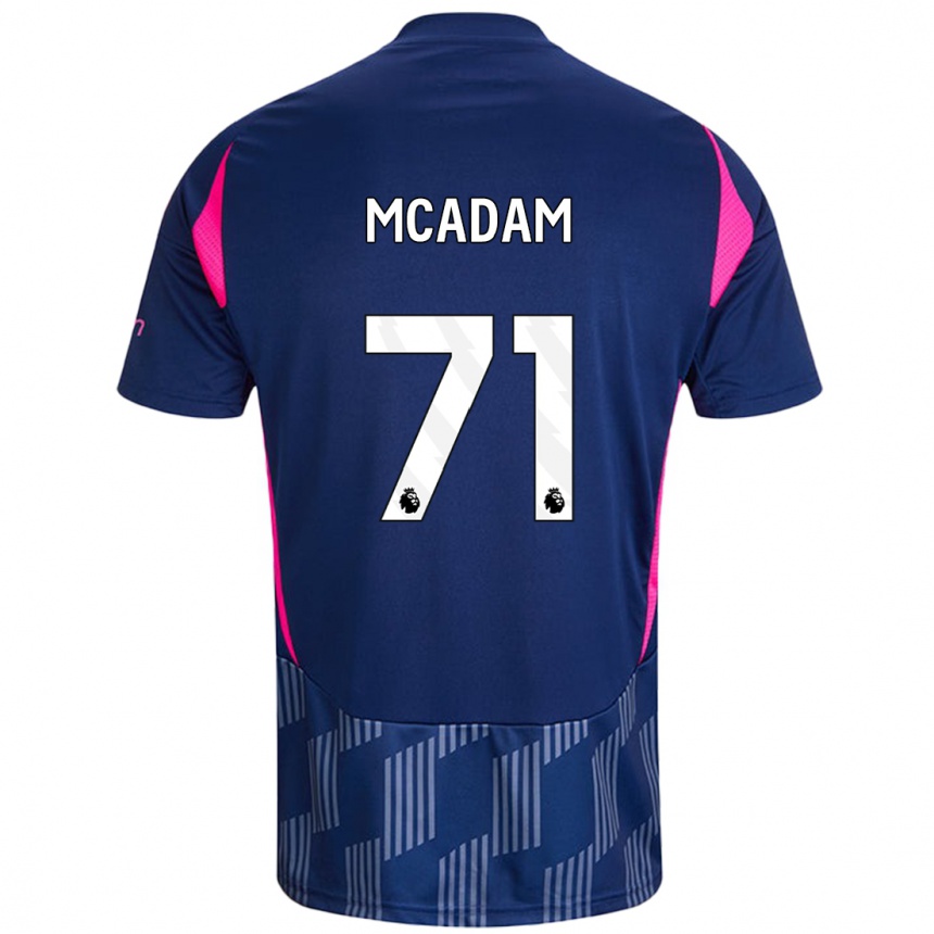 Kids Football Kyle Mcadam #71 Royal Blue Pink Away Jersey 2024/25 T-Shirt Uk