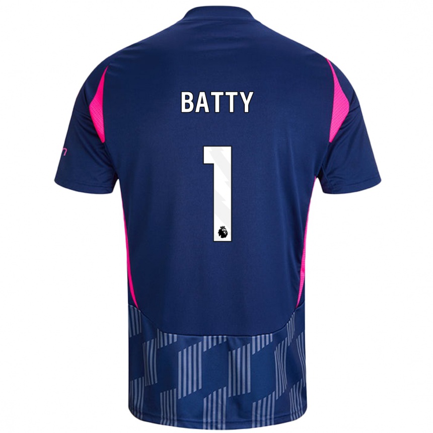 Kids Football Emily Batty #1 Royal Blue Pink Away Jersey 2024/25 T-Shirt Uk