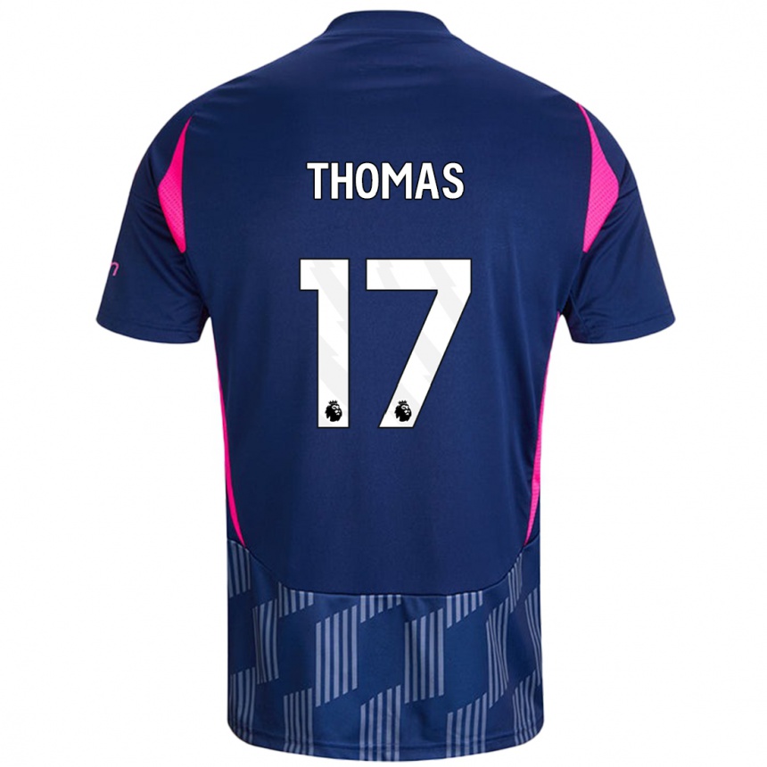 Kids Football Freya Thomas #17 Royal Blue Pink Away Jersey 2024/25 T-Shirt Uk