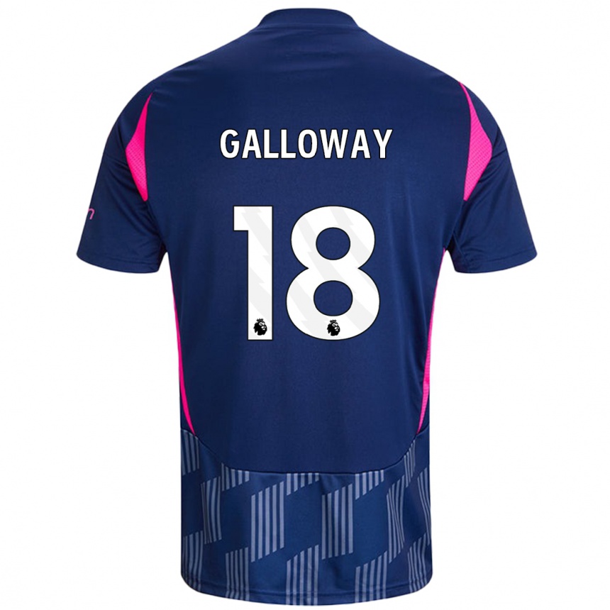 Kids Football Bridget Galloway #18 Royal Blue Pink Away Jersey 2024/25 T-Shirt Uk