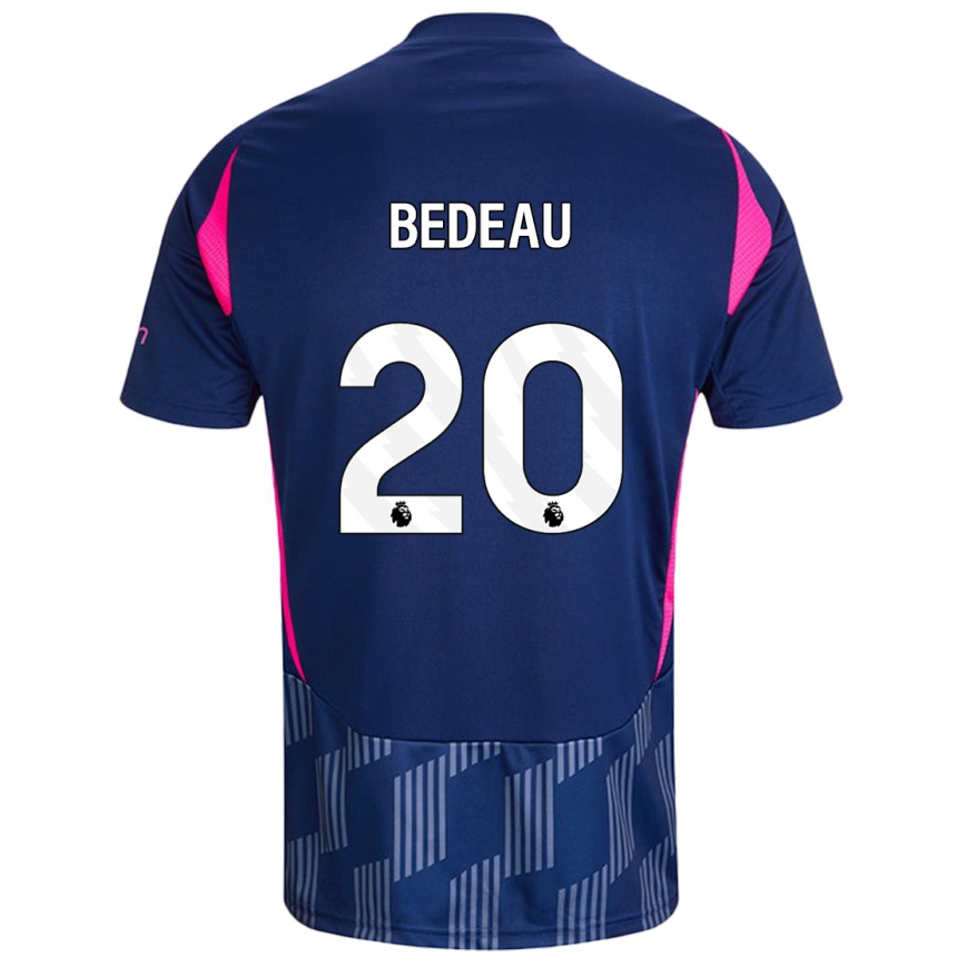 Kids Football Naomi Bedeau #20 Royal Blue Pink Away Jersey 2024/25 T-Shirt Uk