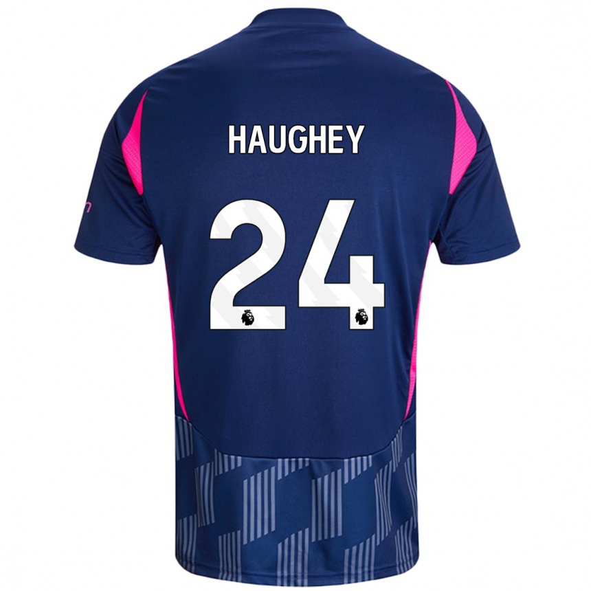 Kids Football Ella Haughey #24 Royal Blue Pink Away Jersey 2024/25 T-Shirt Uk