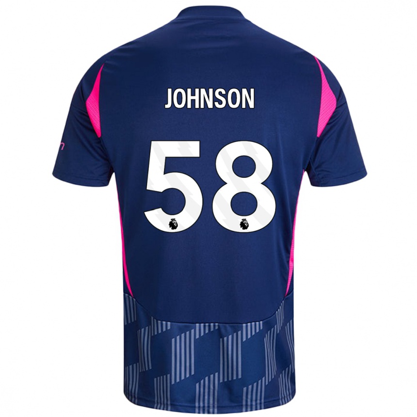 Kids Football Pharrell Johnson #58 Royal Blue Pink Away Jersey 2024/25 T-Shirt Uk