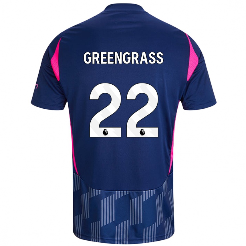 Kids Football Charlotte Greengrass #22 Royal Blue Pink Away Jersey 2024/25 T-Shirt Uk