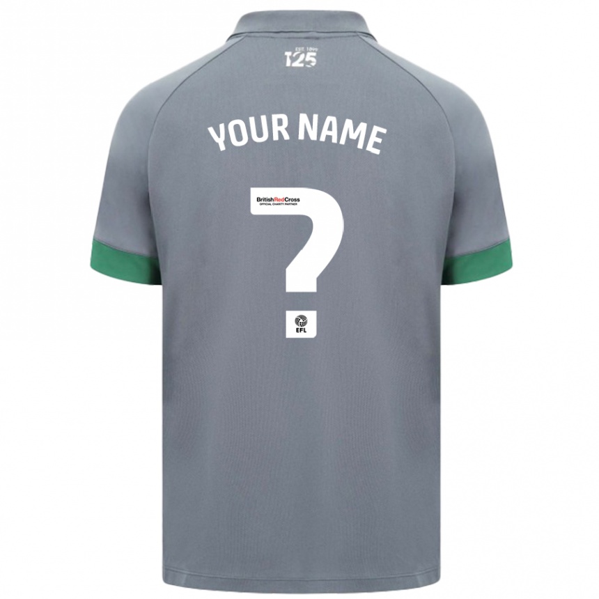 Kids Football Your Name #0 Dark Gray Away Jersey 2024/25 T-Shirt Uk