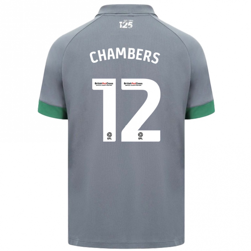 Kids Football Calum Chambers #12 Dark Gray Away Jersey 2024/25 T-Shirt Uk