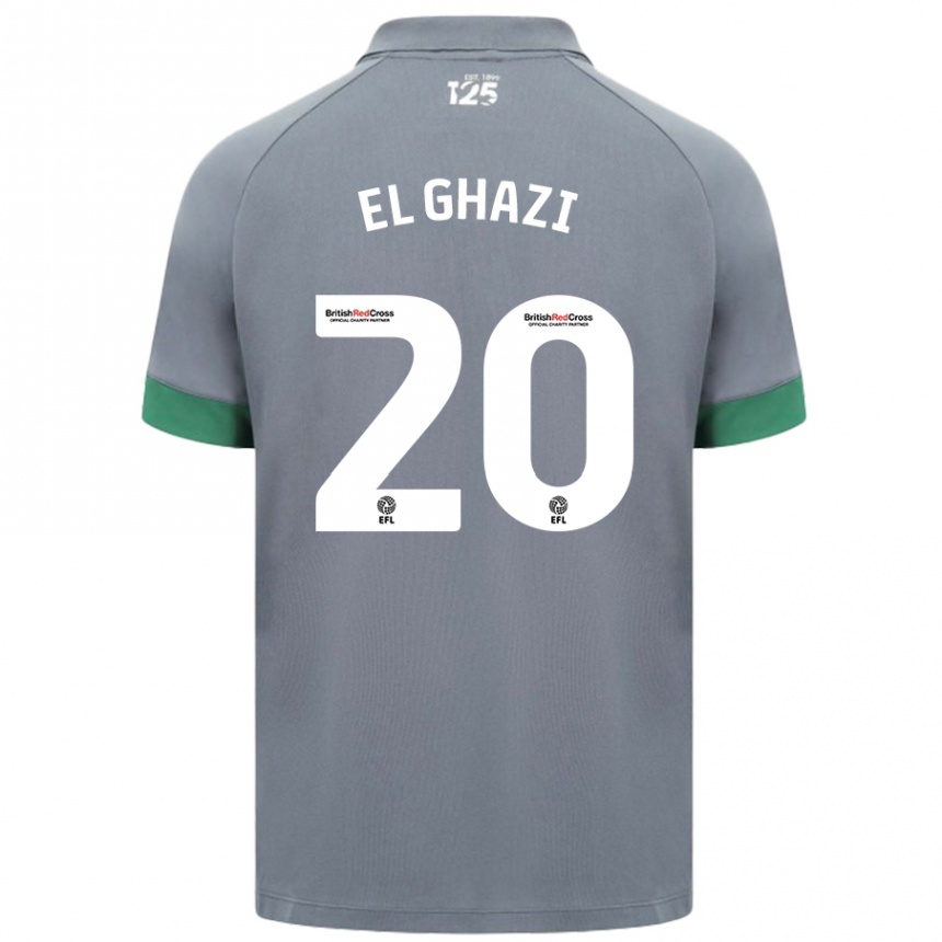 Kids Football Anwar El Ghazi #20 Dark Gray Away Jersey 2024/25 T-Shirt Uk