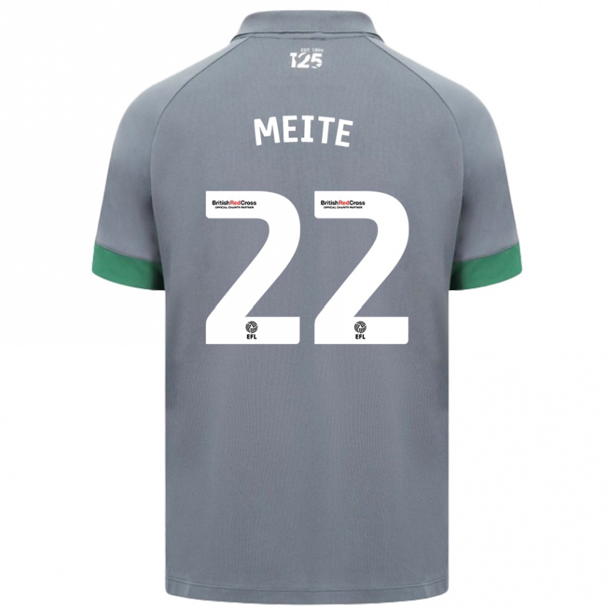 Kids Football Yakou Méïté #22 Dark Gray Away Jersey 2024/25 T-Shirt Uk