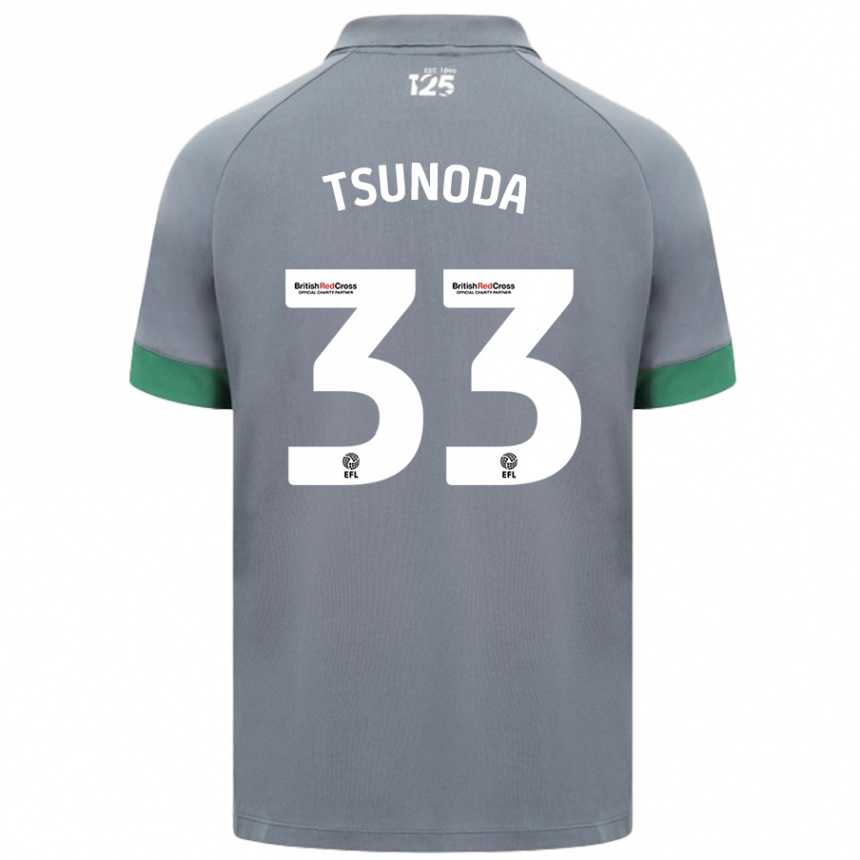 Kids Football Ryotaro Tsunoda #33 Dark Gray Away Jersey 2024/25 T-Shirt Uk