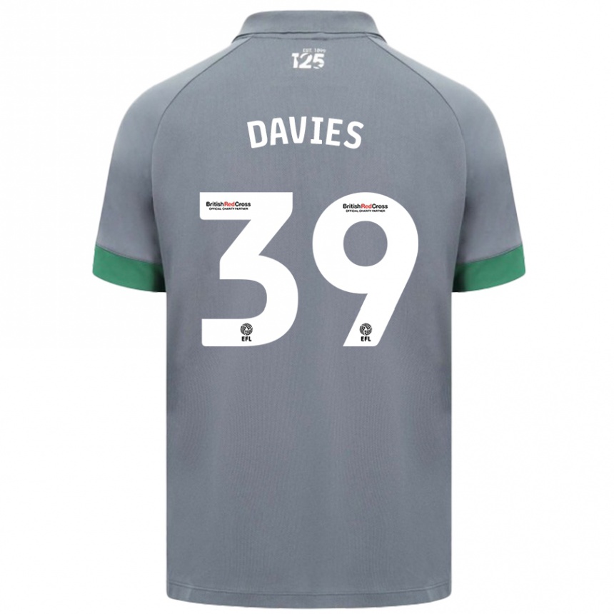 Kids Football Isaak Davies #39 Dark Gray Away Jersey 2024/25 T-Shirt Uk