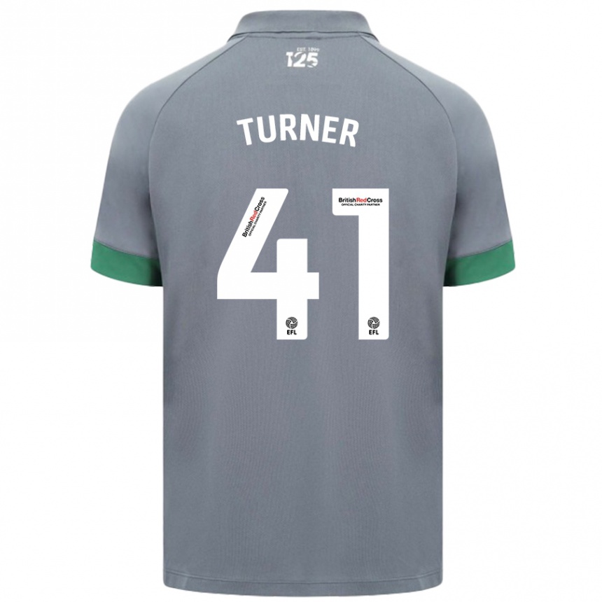 Kids Football Matthew Turner #41 Dark Gray Away Jersey 2024/25 T-Shirt Uk