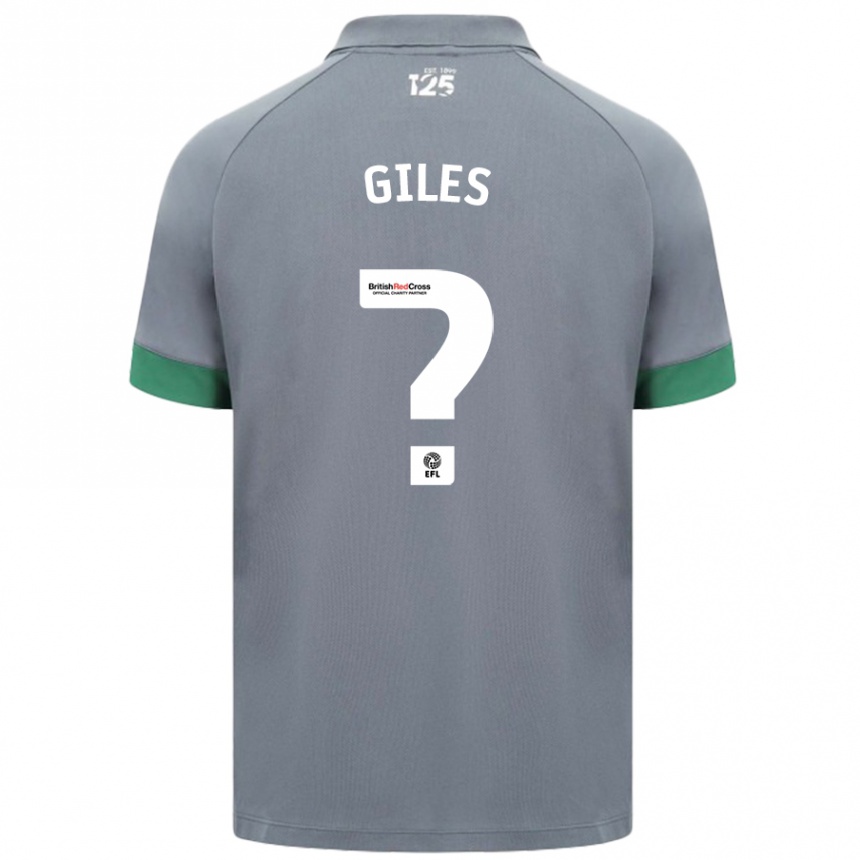 Kids Football Luey Giles #0 Dark Gray Away Jersey 2024/25 T-Shirt Uk