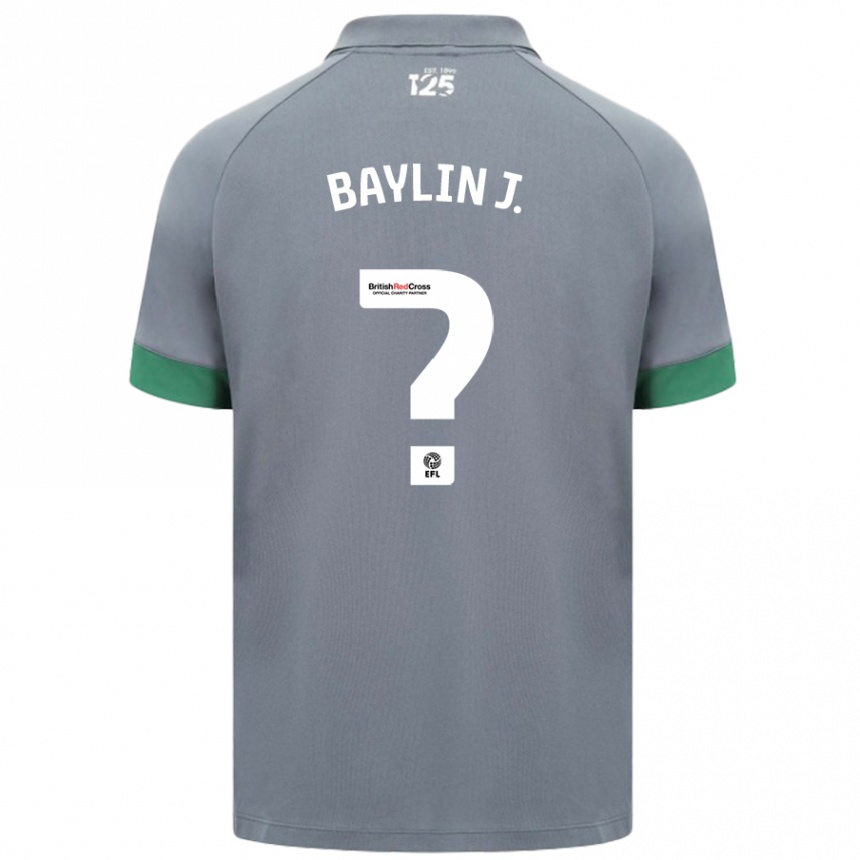 Kids Football Baylin Johnson #0 Dark Gray Away Jersey 2024/25 T-Shirt Uk