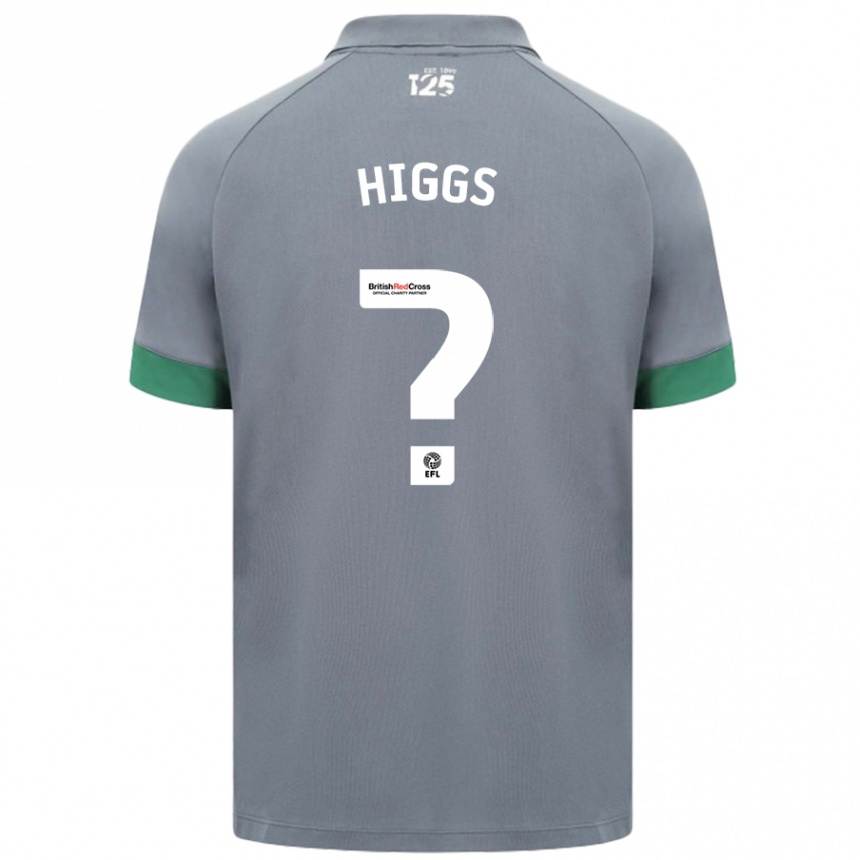 Kids Football Daniel Higgs #0 Dark Gray Away Jersey 2024/25 T-Shirt Uk