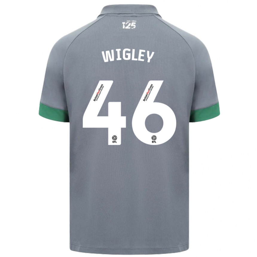 Kids Football Morgan Wigley #46 Dark Gray Away Jersey 2024/25 T-Shirt Uk