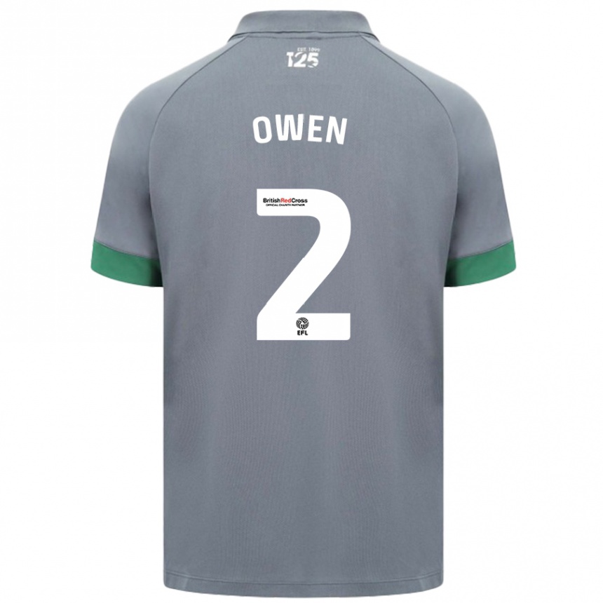 Kids Football Lisa Owen #2 Dark Gray Away Jersey 2024/25 T-Shirt Uk