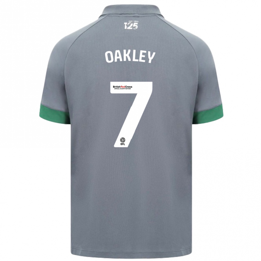 Kids Football Rhianne Oakley #7 Dark Gray Away Jersey 2024/25 T-Shirt Uk