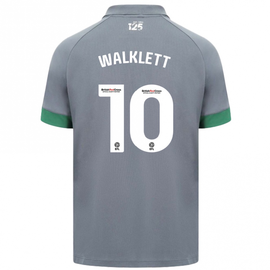 Kids Football Kerry Walklett #10 Dark Gray Away Jersey 2024/25 T-Shirt Uk