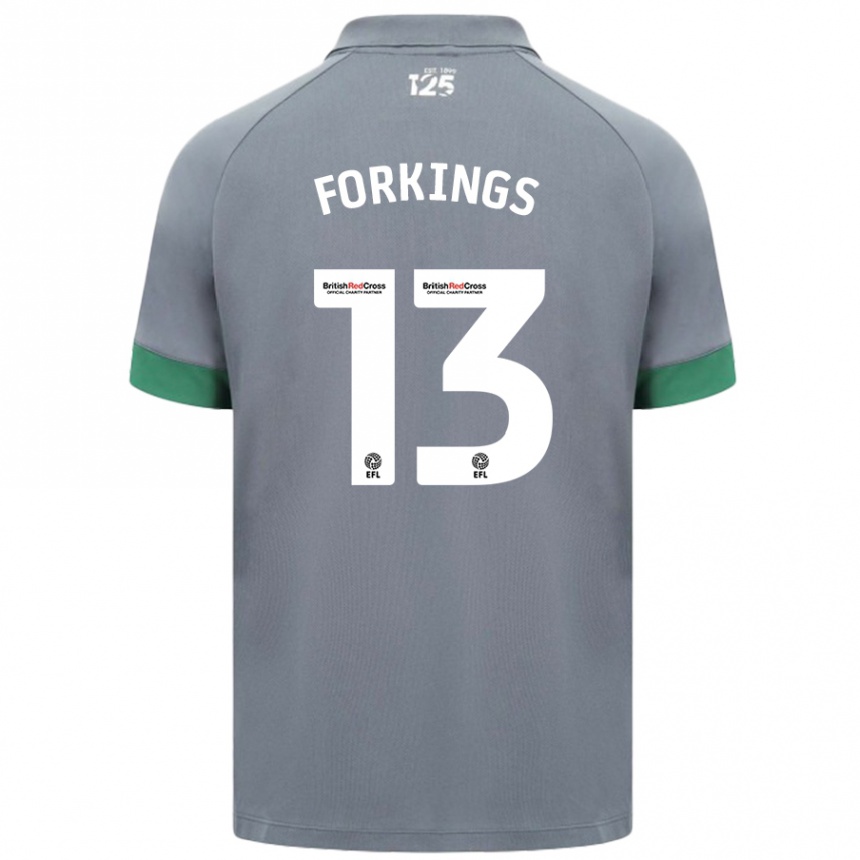 Kids Football Amelia Forkings #13 Dark Gray Away Jersey 2024/25 T-Shirt Uk