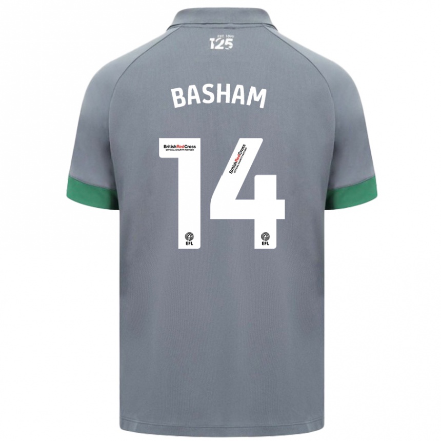 Kids Football Olivia Basham #14 Dark Gray Away Jersey 2024/25 T-Shirt Uk