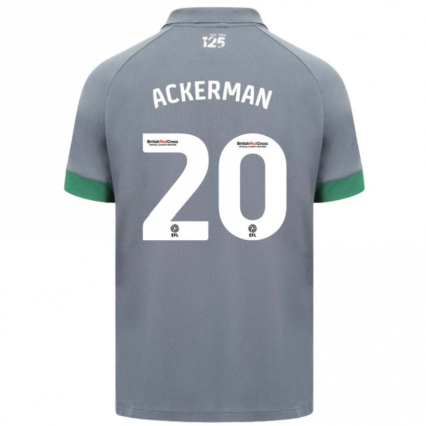 Kids Football Mali Ackerman #20 Dark Gray Away Jersey 2024/25 T-Shirt Uk