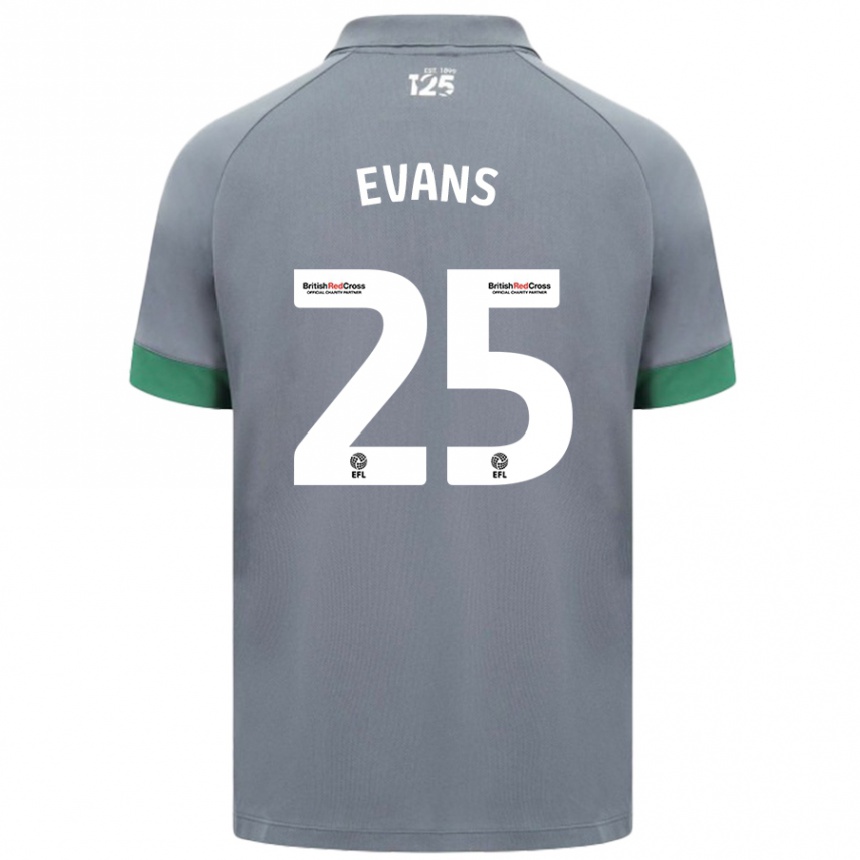 Kids Football Kieron Evans #25 Dark Gray Away Jersey 2024/25 T-Shirt Uk