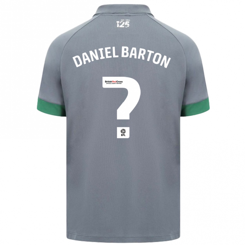 Kids Football Daniel Barton #0 Dark Gray Away Jersey 2024/25 T-Shirt Uk