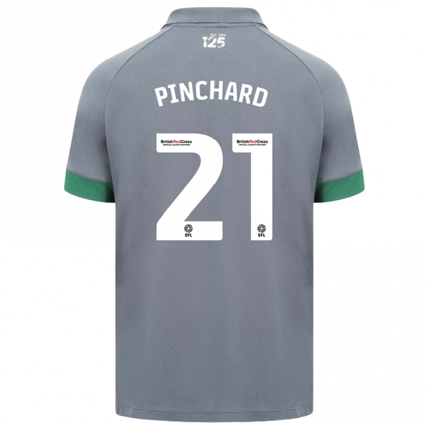 Kids Football Cerys Pinchard #21 Dark Gray Away Jersey 2024/25 T-Shirt Uk