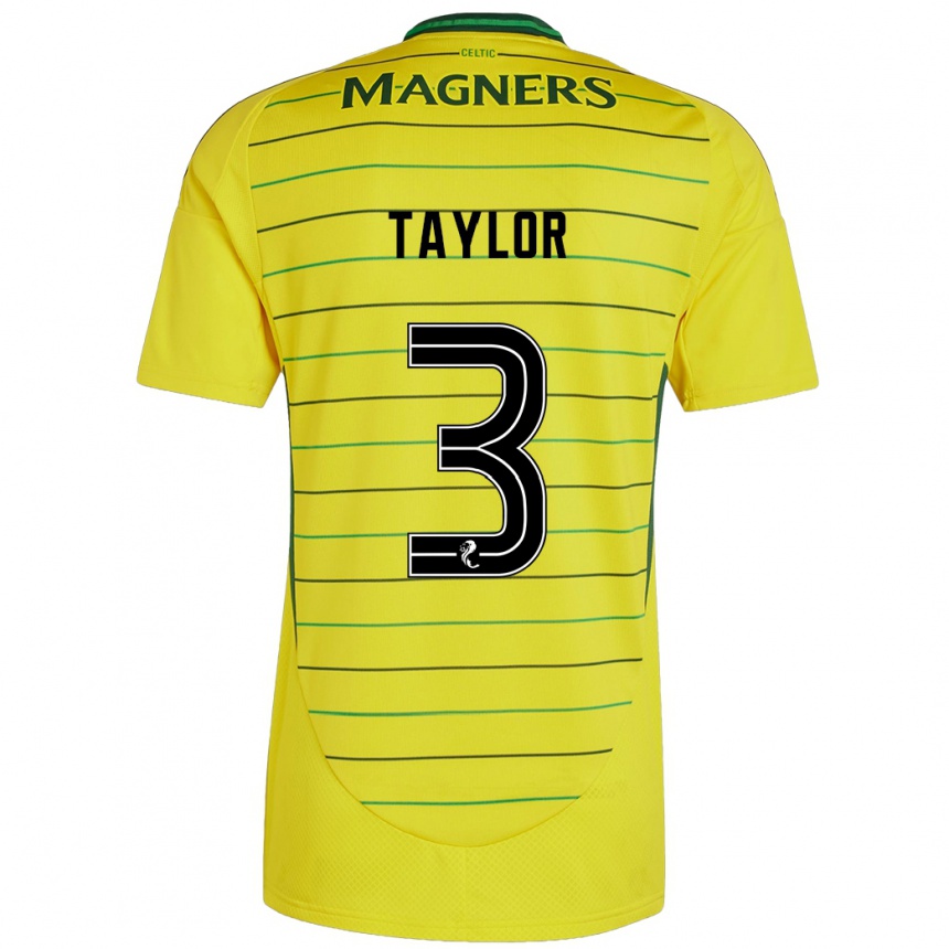 Kids Football Greg Taylor #3 Yellow Away Jersey 2024/25 T-Shirt Uk