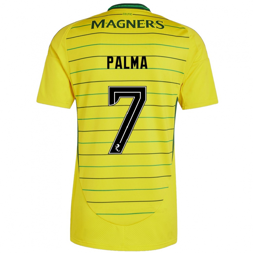 Kids Football Luis Palma #7 Yellow Away Jersey 2024/25 T-Shirt Uk