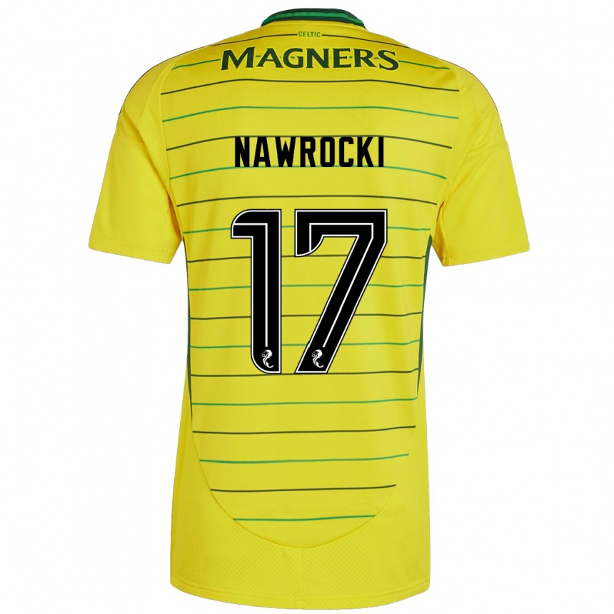 Kids Football Maik Nawrocki #17 Yellow Away Jersey 2024/25 T-Shirt Uk