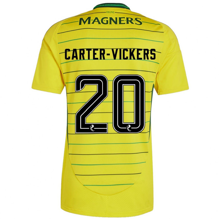 Kids Football Cameron Carter-Vickers #20 Yellow Away Jersey 2024/25 T-Shirt Uk