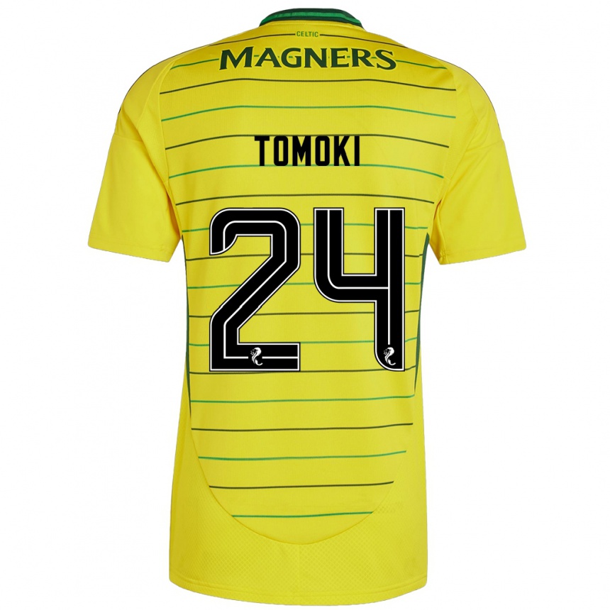 Kids Football Tomoki Iwata #24 Yellow Away Jersey 2024/25 T-Shirt Uk