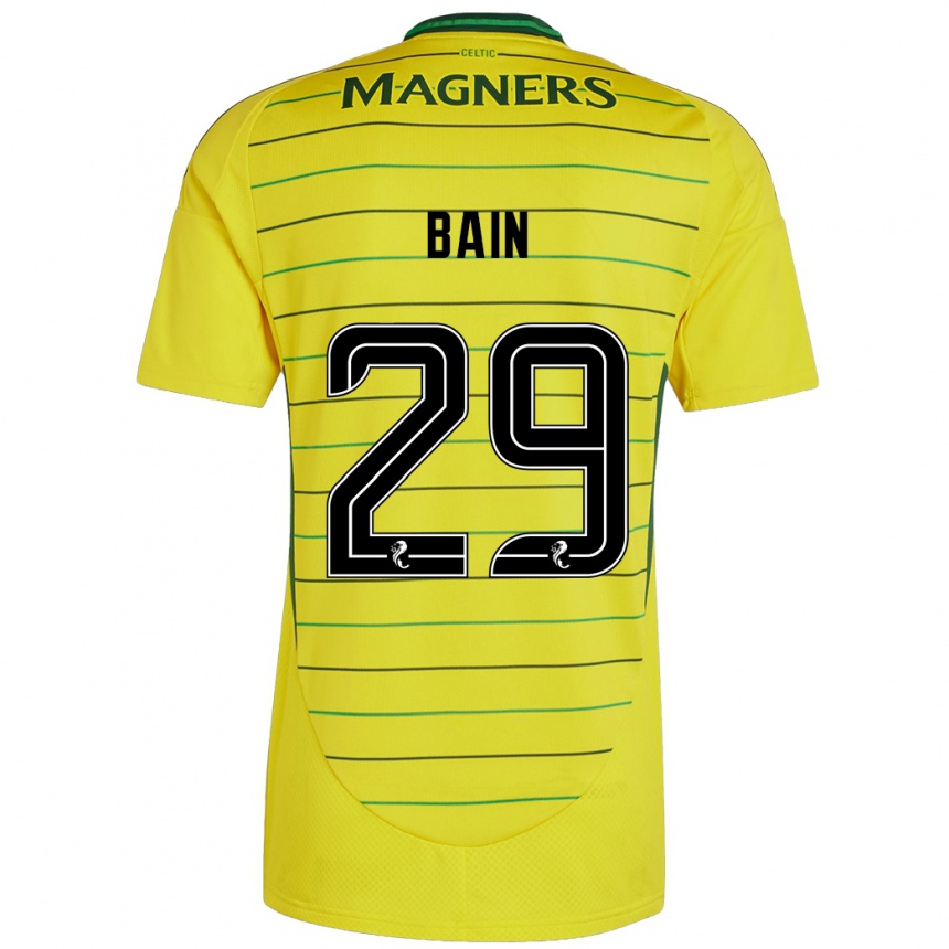 Kids Football Scott Bain #29 Yellow Away Jersey 2024/25 T-Shirt Uk