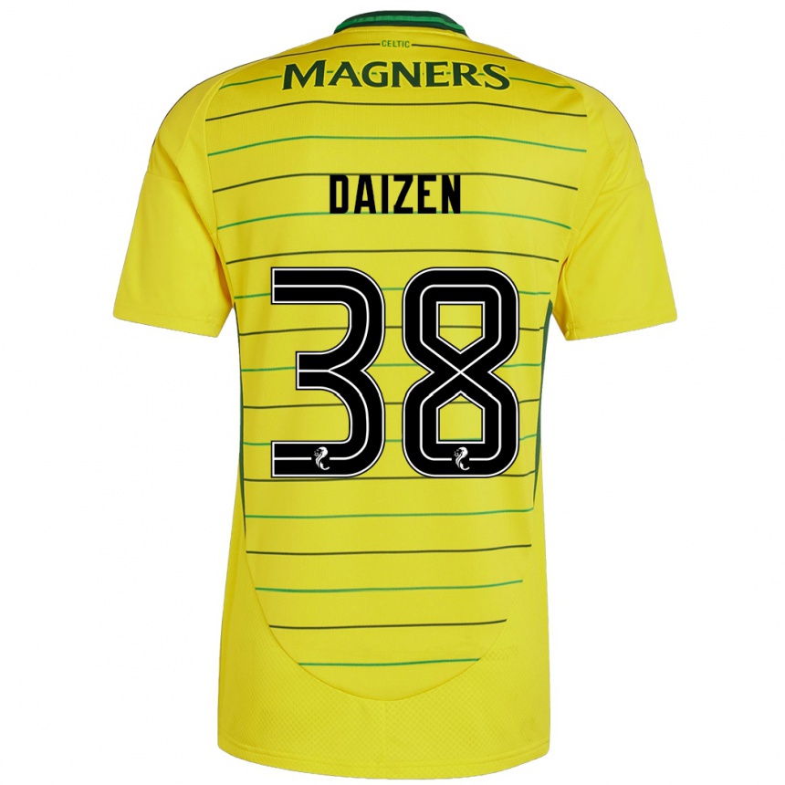 Kids Football Daizen Maeda #38 Yellow Away Jersey 2024/25 T-Shirt Uk